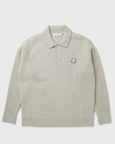 FOX HEAD WOOL RIBBED POLO JUMPER