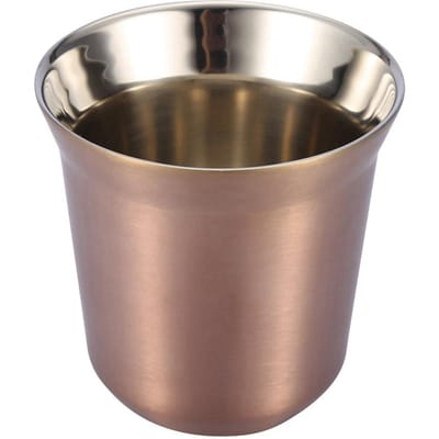 Roestvrijstalen Dubbelwandige Koffiekop Bierpul Theekopjes 85ml voor Drinkfles(Titanium) black