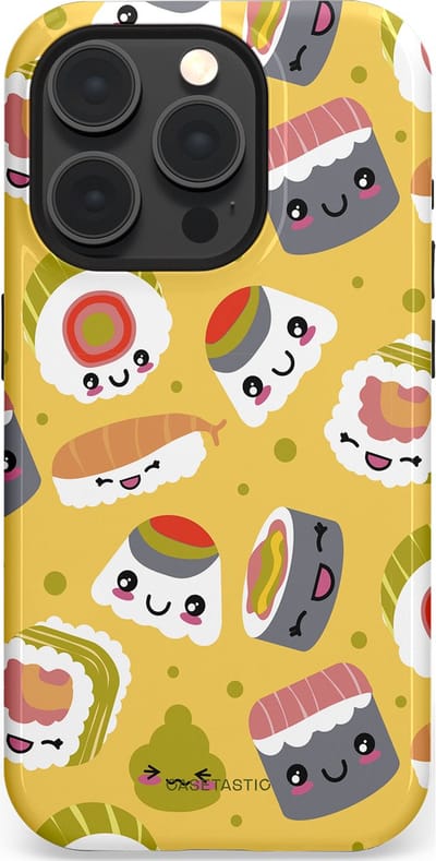 Casetastic Hoesje Geschikt voor Apple iPhone 15 Pro Magsafe - Stijlvolle Beschermende Duo-layer Case - Sushi vriendjes
