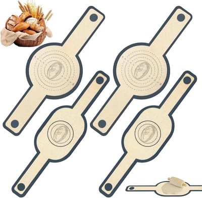 4 Stuks Siliconen Broodbakmat met Extra Lange Handgrepen - Hittebestendige Deegmat, Herbruikbare Bakmat voor Brood en Gietijzeren Potten, Anti-aanbaklaag