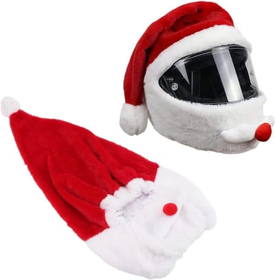 Kerstmotorhelmhoes, Pluche Beschermende Helm Case voor Motorfiets, Perfect voor Decoratie en Vermaak