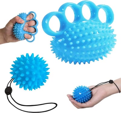 Handtrainer set van 2 - Vingertrainer bal voor handtherapie - Spiertraining en stressverlichting