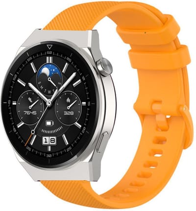 Strap-it Luxe siliconen smartwatch bandje - geschikt voor Huawei Watch GT 1 / GT 2 / GT 3 / GT 3 Pro / GT 4 46mm / GT 5 & 5 Pro (46mm) / GT 2 Pro / GT Runner / Watch 3 (Pro) / Watch 4 (Pro) / Watch Ultimate - oranje