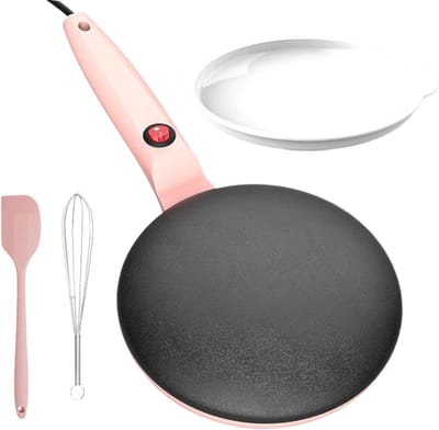 Crêpe Maker - Pannenkoekenpan Elektrisch - Snelle Maaltijden - Automatische Temperatuur - 20x42cm - roze