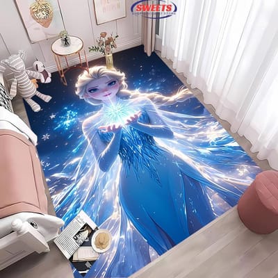 Frozen Elsa en Anna Prinses 3D HD Print Tapijt voor Woonkamer Kinderkamer Sofa Deurmat Vloerkleed Antislip Decor Mat 60*90cm