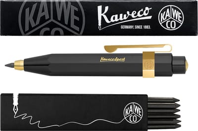 Kaweco - Vulpotlood 3,2 - Classic Sport - Oktogonal Clip Vergoldet - Zwart - Met doosje vullingen