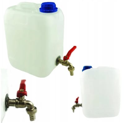 Anwicar Jerrycan voor Water - 10 L - Watercontainer met Kraantje en Dop - Waterdispenser Camping - Wit