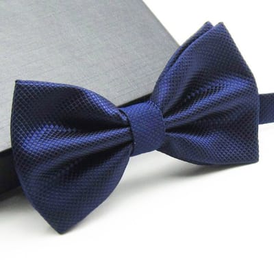 Sorprese - vlinderdas - kleine ruit - donkerblauw - geruite strik - vlinderstrik - voorgestrikt
