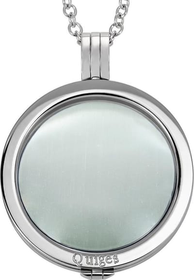 Quiges Munthouder met Ketting en Munt - Dames - RVS Zwart - 33mmØ