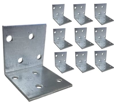Zware Gegalvaniseerde Hoekbeugels met Hoge Buigsterkte - Pack van 10 Stuks 40x40mm