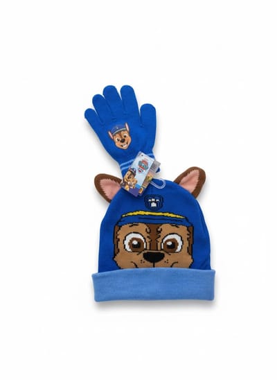 Paw Patrol Chase Kinder Winterset – Muts & Handschoenen – Blauw – Warm & Zacht – One Size