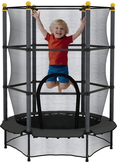 Kindertrampoline Ø140 cm – Tuintrampoline voor Kinderen 3-10 Jaar – Zwart