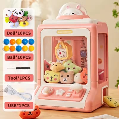 Elektrische Grijp Machine voor Kinderen met Geluid - Grijpmachine - Roze - Cartoons - Knuffels - Oplaadbaar met USB - Inclusief Prijzen - Cadeau