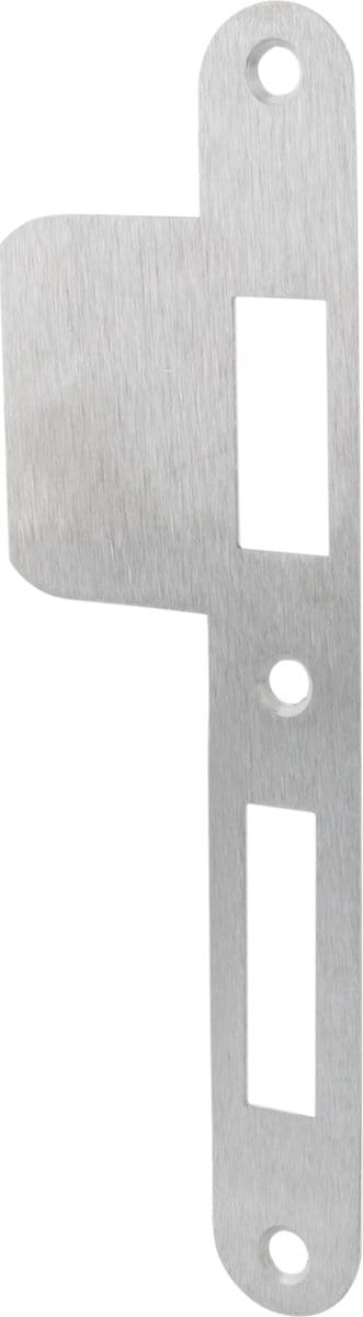 Nemef Sluitplaat verlengde lip - afgerond - 196 x 29/61,5 mm (LxBxH/B+LIP) - RVS Geborsteld - VP 4139 - din rechts