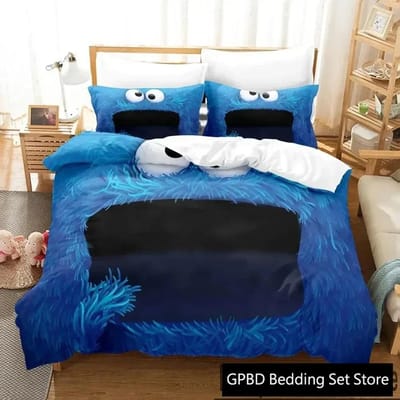 Impression 3D Cookie Dessin Animé Monstre Anime Ensemble de Literie Double Twin King Housse de Couette Couette Taie d'Oreiller Garçons Filles Adultes Chambre 70x133cm