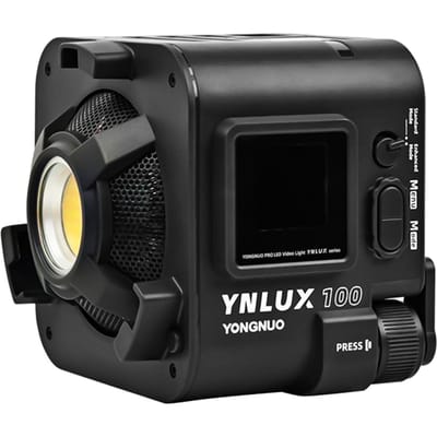 YONGNUO YNLUX100 Compact LED-videolicht COB Fotografie Invullicht 100W 3200K-5600K Dimbaar 12 Lichteffecten Bowens Mount 3200K-5600K gray