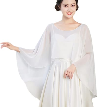 Dailygoods - Elegante Chiffon Damessjaal - Stola, Cape, Bolero voor Bruiloft en Ceremonie