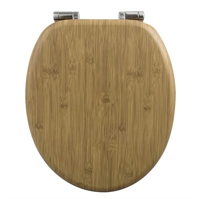Antibacteriële Toiletbril met Softclose & Print - Toiletbrillen, WC Bril, Brillen, Toiletzitting - Bamboe - 43.8x37.8 cm