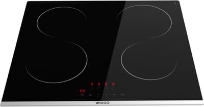 Wiggo WH-E624G(B) - Inbouw Inductiekookplaat - 60 cm - 4 kookzones - Touch bediening - 2 Fasen Geen stekker - 5 jaar garantie - Zwart