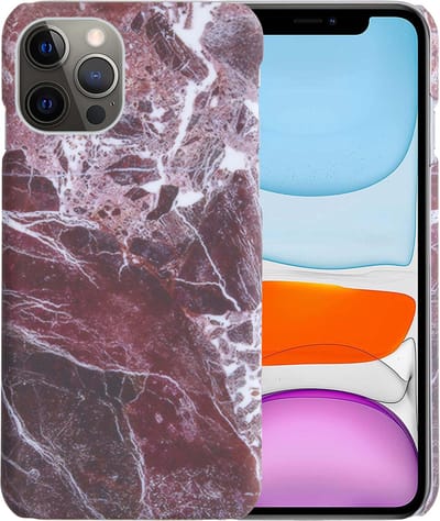 Hoesje Geschikt voor iPhone 11 Pro Max Hoesje Marmer Hardcover Fashion Case Hoes - Hoes Geschikt voor iPhone 11 Pro Max Marmer Hoesje Hardcase Back Cover - Rood