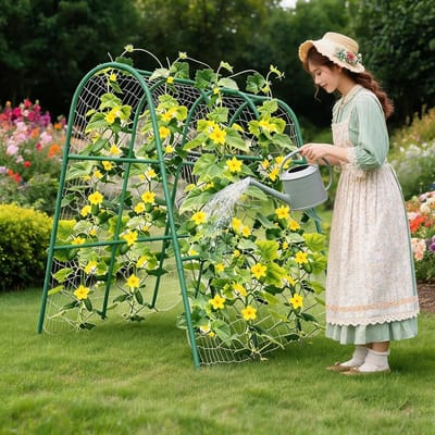 Danky U-Vormig Klimrek | Metalen Plantensteun voor Klimplanten | Stevige Tuinondersteuning voor Buiten | 120*160cm