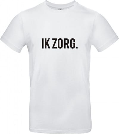T-shirt Ik Zorg. | XXL | Wit
