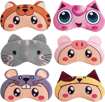 Slaapmasker Kind Schattig Dier Zacht Ademend Pluche Cartoon - Oogbedekking Kinderen Volwassenen - Thuis Reizen
