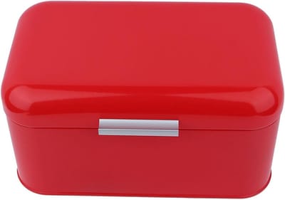 Broodtrommel Metaal - Keuken Opberger - Keuken Organiseren - Vingerafdrukbestendig - 30 cm Lengte - Rood