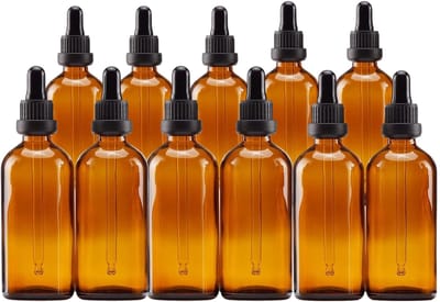 10x Pipetflesjes 100ml - Glazen Flesje met Pipet - 100 ml Pipetflesjes met Garantiesluiting