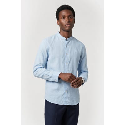 Timberland Cotton/linen Korean Ls Shirt Skyway Maat: S | Casual Overhemden Outlet | Heren | Blauw