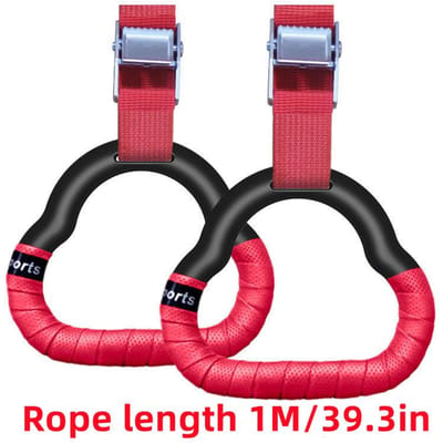 Gymnastiekringen Fitness Huis Kinderen Horizontale Bar Binnen Volwassenen Pull-up Polsband Rekken Training Fitnessapparatuur rood