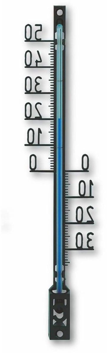 Decoratieve Thermometer - Weerindicator - Binnen Temperatuur - Werkt op zonne-energie - 16 cm - Zwart