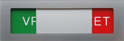 GM-249-1 20x10cm Schuifbordje acrylaat zilver groen/rood