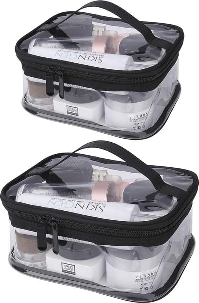 Transparante waterdichte make-uptassen - Set van 2, draagbare organizer voor cosmetica, toilettas voor vakantie en reizen