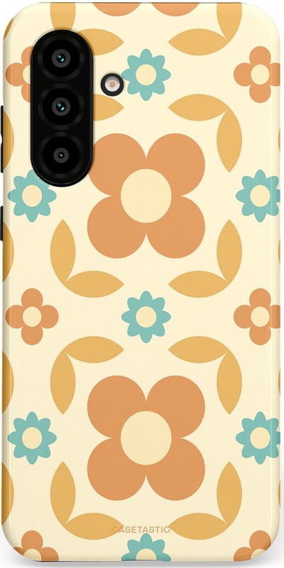 Casetastic hoesje geschikt voor Samsung Galaxy A36 / Samsung Galaxy A56 - Dubbellaagse bescherming - Retro verlangen - Fashion Case - Crème Perzik Goud