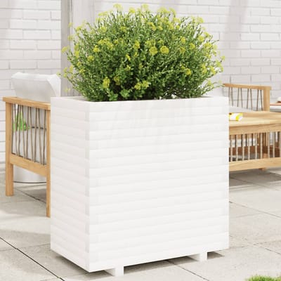 vidaXL - Plantenbak - 70x40x72,5 - cm - massief - grenenhout - wit