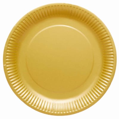 8 Gouden Eco papieren borden 23cm
