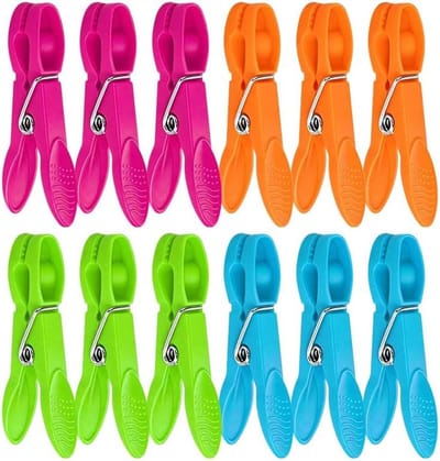 Wasknijpers Kleding - Antislip Klemmen - Was Drogen - Duurzame Veer - 12 Stuks - 4 Kleuren