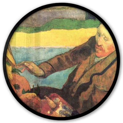 Poster in lijst Rond - Fotolijst 40x40 cm - Posters - De zonnebloemenschilder - Vincent van Gogh - Ronde posterlijst zwart - Decoratie - Wanddecoratie woonkamer - Muurdecoratie slaapkamer
