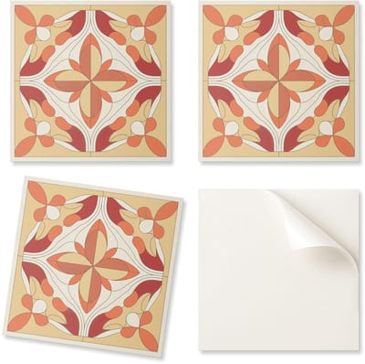 Pak zelfklevende vinyltegels met abstract bloemenpatroon, 20x20x20 cm