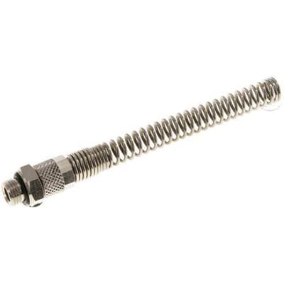 6x4 & G1/8'' Vernikkeld Messing Rechte Opsteekkoppeling Buitendraad Buigbescherming [2 Stuks]