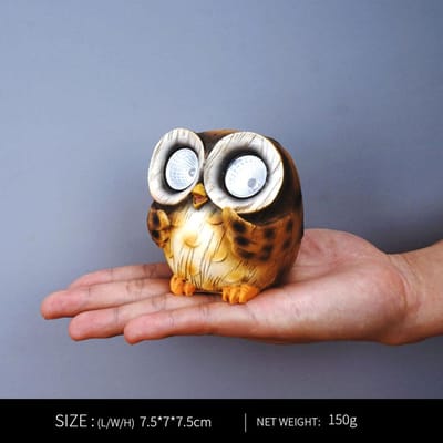Creatieve Zonne-Lamp Dierbeeldje Hars Ornament Schattige Uil Schattig Huisdier Nachtlampje Kind Verjaardagscadeau