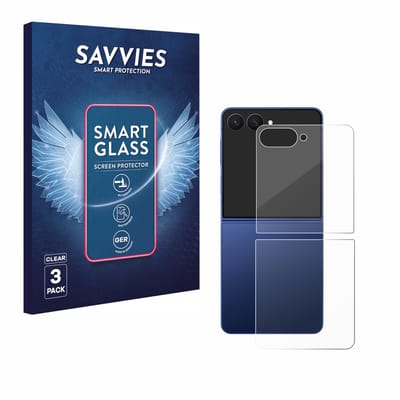 3 Stuks Savvies Screenprotector - geschikt voor Samsung Galaxy Z Flip 7 (Achterkant) - beschermfolie glas transparant