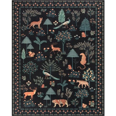 Jungle Dieren Woonkamer Tapijt Wasbaar Vloerkleed Zacht Groot Tapijt voor Slaapkamer Speelkamer Tapijt Vlekbestendige Vloermat voor Thuis 80x120cm-32x47in