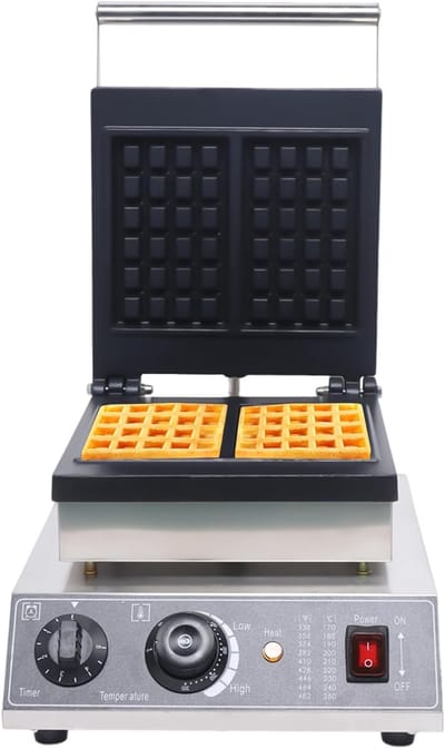 Wafelijzer Dubbel - Apparaat Bakken - Belgische Wafels Maken - 1500 Watt Krachtig - 30x36x24.5 cm