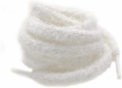 Zachte Elastische Schoenveters - 2 Paar 8mm Ronde Fuzzy Veters 80cm Wit - Voor Sneakers en Canvas Schoenen, Comfortabel en Duurzaam