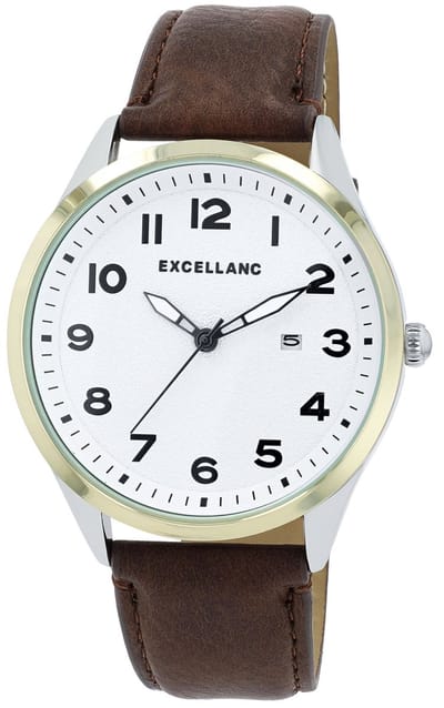 EXCELLANC Herenhorloge imitatieleer Datumaanduiding