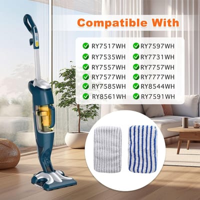 Dailygoods- Dweilpads herbruikbaar - Microvezeldoek - Vervangend voor Rowenta ZR005801/RY7/RY8 - 2 stuks - Geschikt voor harde vloeren - Machinewasbaar