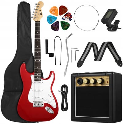 Complete Elektrische Gitaar Set - 39 Inch ST-model met 20 Watt Versterker, HSS Pickups & Accessoires – Perfect voor Beginners, Jongeren & Volwassenen