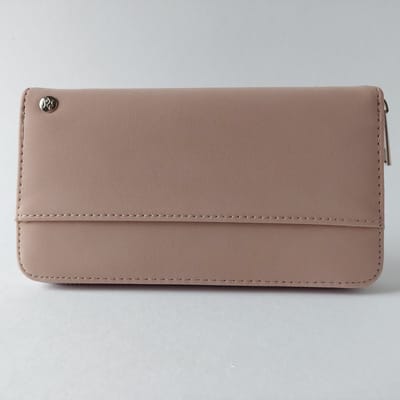 PORTEMONNEE (pink) diep roze - happinesstassen - zeer ruim - elegant - suede look - rits sluiting